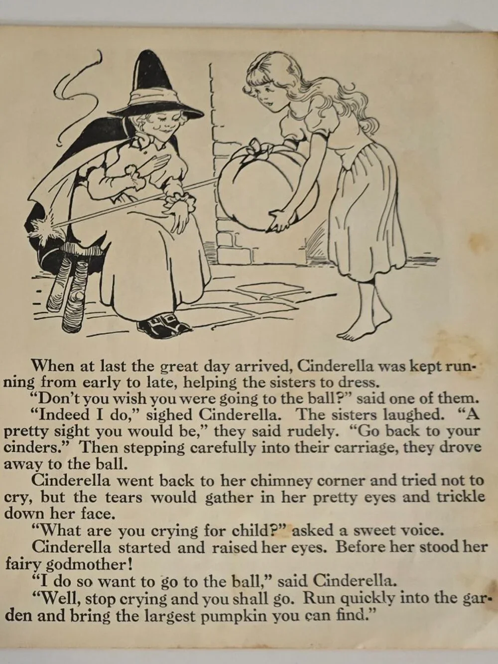 Vintage 1934 Cinderella Book Platt & Munk Illustrated Fairy Tale Childrens Story